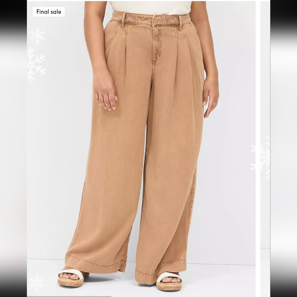 Lane Bryant ,Fluid Jean,Tan Wide Leg, Size 18